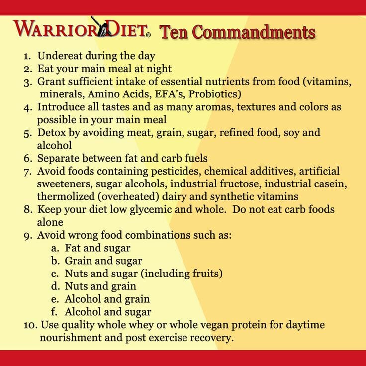Warrior-Diet-10-Commandments