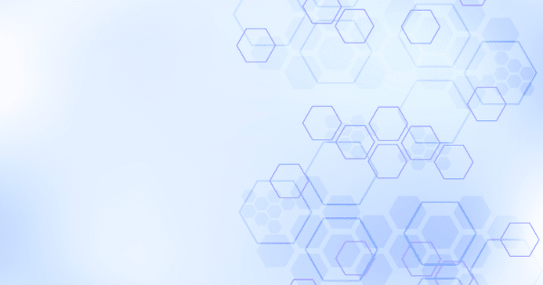 Abstract geometric background featuring blue hexagonal patterns.